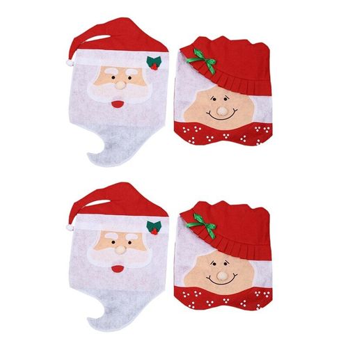 Housse De Table Et Chaise, Housse Arrière, Décorations De Noël Pour La Maison, Mr Et Mrs, Père Noël, 4 Pièces