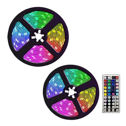 Lumières De Bande De Rvb Led Couleur Changeante De Couleur, Prise Américaine Avec 5m A Mené La Bande Lumières Couleur Changeante Rvb Bandes Lumineuses, Prise Américaine