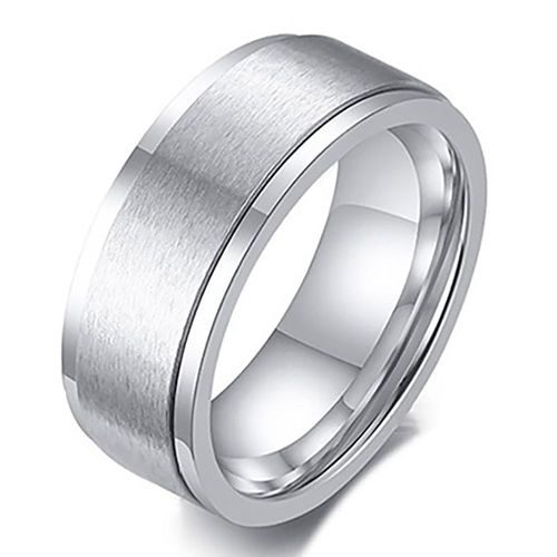 Zense - Bague Tournante Pour Homme De Couleur Argent Mate Zr0158