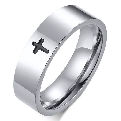 Zense - Bague Croix Latine Pour Homme En Acier Argenté Zr0167