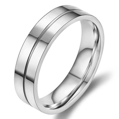 Zense - Bague Argentée Avec Rainure Pour Homme Zr0166