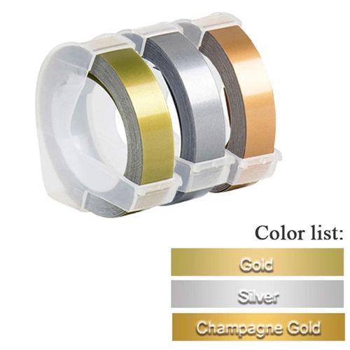 3 rouleaux de ruban d'étiquettes gaufrage 3D blanc sur transparent 9mm x 3m pour imprimante d'étiquettes DYMO 12965 1880 et étiqueteuse E-101 MOaler - Type 3Pcs Mix Color Set N-9mm