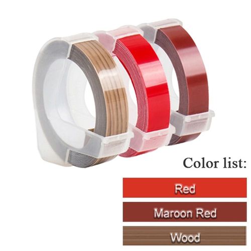 3 rouleaux de ruban d'étiquettes gaufrage 3D blanc sur transparent 9mm x 3m pour imprimante d'étiquettes DYMO 12965 1880 et étiqueteuse E-101 MOaler - Type 3Pcs Mix Color Set S-9mm