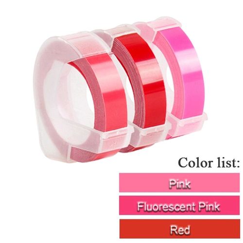 3 rouleaux de ruban d'étiquettes gaufrage 3D blanc sur transparent 9mm x 3m pour imprimante d'étiquettes DYMO 12965 1880 et étiqueteuse E-101 MOaler - Type 3Pcs Mix Color Set K-9mm