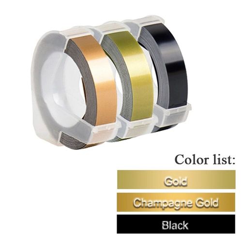 3 rouleaux de ruban d'étiquettes gaufrage 3D blanc sur transparent 9mm x 3m pour imprimante d'étiquettes DYMO 12965 1880 et étiqueteuse E-101 MOaler - Type 3Pcs Mix Color Set C-9mm