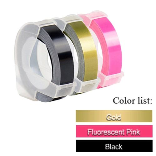 3 rouleaux de ruban d'étiquettes gaufrage 3D blanc sur transparent 9mm x 3m pour imprimante d'étiquettes DYMO 12965 1880 et étiqueteuse E-101 MOaler - Type 3Pcs Mix Color Set G-9mm