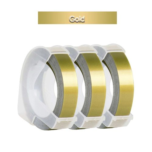 3 rouleaux de ruban d'étiquettes gaufrage 3D blanc sur transparent 9mm x 3m pour imprimante d'étiquettes DYMO 12965 1880 et étiqueteuse E-101 MOaler - Type 3Pcs Mix Color Set A-9mm
