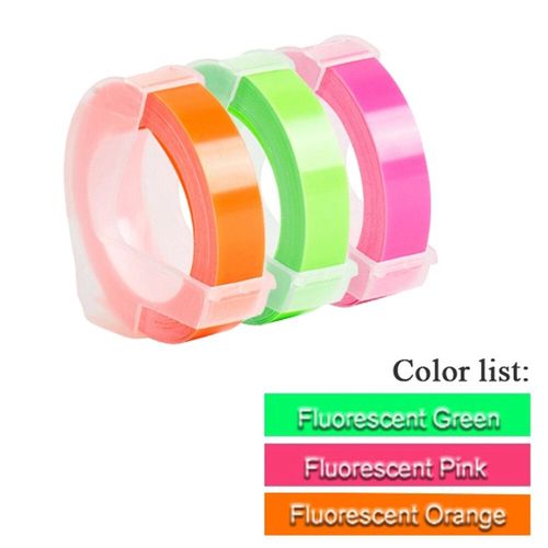 3 rouleaux de ruban d'étiquettes gaufrage 3D blanc sur transparent 9mm x 3m pour imprimante d'étiquettes DYMO 12965 1880 et étiqueteuse E-101 MOaler - Type 3Pcs Mix Color Set B-9mm