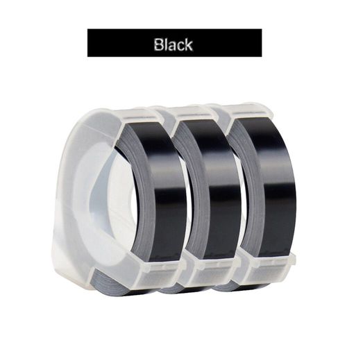 3 rouleaux de ruban d'étiquettes gaufrage 3D blanc sur transparent 9mm x 3m pour imprimante d'étiquettes DYMO 12965 1880 et étiqueteuse E-101 MOaler - Type 3Pcs Mix Color Set T-9mm