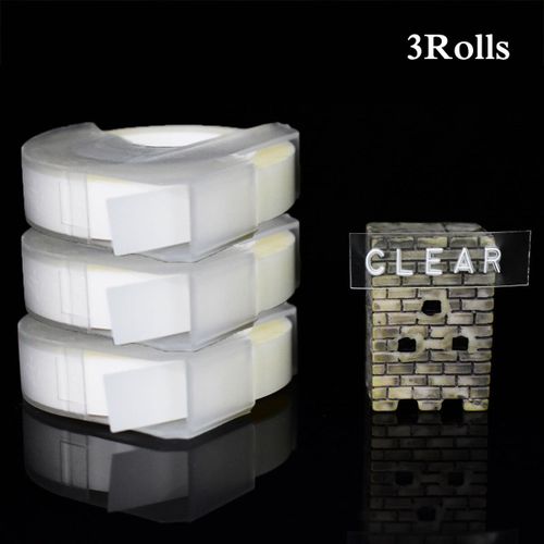 3 rouleaux de ruban d'étiquettes gaufrage 3D blanc sur transparent 9mm x 3m pour imprimante d'étiquettes DYMO 12965 1880 et étiqueteuse E-101 MOaler - Type 3Pcs Mix Color Set U-9mm
