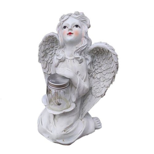 Statue De Jardin Ange Gardien, Lampes Solaires, Décorations D'ange Pour La Maison, Décoration De Jardin En Résine Pour L'extérieur Et Cadeaux Commémoratifs