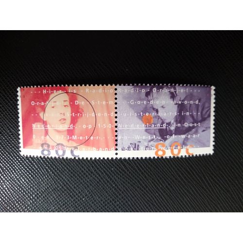 Timbre Pays Bas Yt 1441 - 1442 Radio Orange Se-Tenant Paire 1993 ( 040906 )