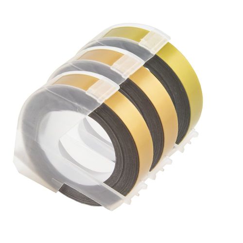 3PK 3D gaufrage bande pour DYMO 3D gaufrage bande 9mm bricolage plastique étiquette ruban pour DYMO Motex E-101 Motex E-202 E-303 étiqueteuse #A
