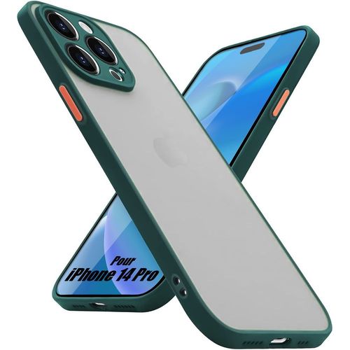 Coque Iphone 14 Pro Ultra Fin Silicone Mat - Vert Nuit