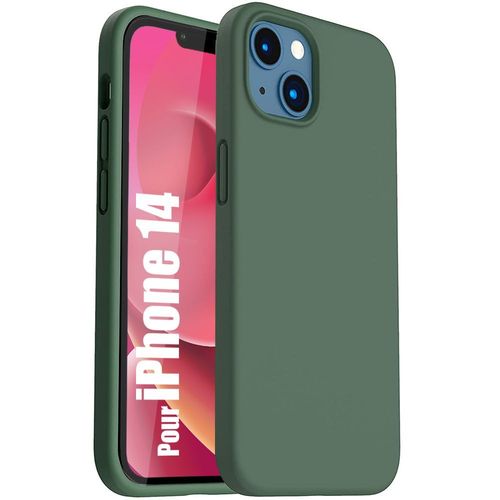 Coque Silicone Slim Pour Iphone 14 Protection Vert Nuit