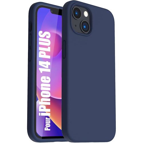 Coque Silicone Slim Pour Iphone 14 Plus Protection Bleu Marine