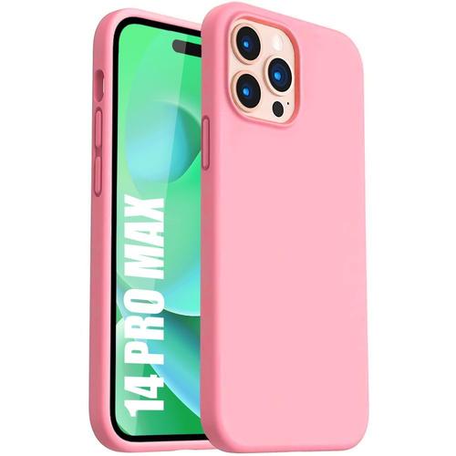 Coque Iphone 14 Pro Max Rose Mat Protection Silicone Antichoc