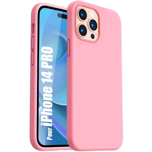 Coque Silicone Iphone 14 Pro Protection Slim Rose