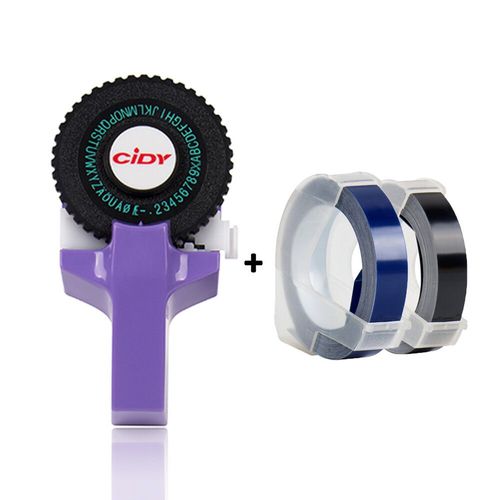 Yance-Etiqueteuse manuelle noire pour MOalerE101,bricolage,imprimante d'étiquettes avec ruban adhésif de 9mm pour étiqueteuse à gaufrer Dymo - Type purple label printer