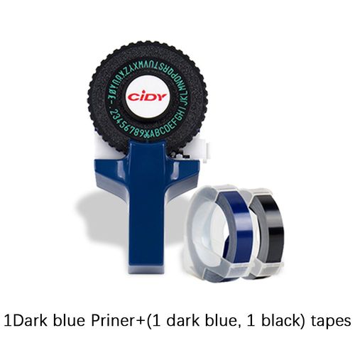 CIDY C101 3D Gaufrage Étiquette Maker Manuel Vopewriter Cidy C-101 Auto-Adhésif Imprimante avec 2 Rouleaux 9mm Étiquette pour Dymo 3D Bande - Type deep blue maker