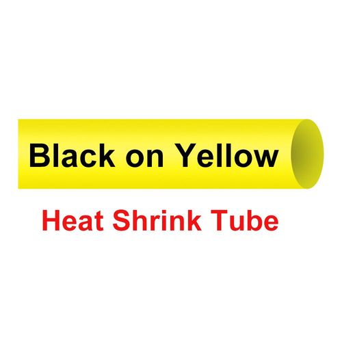 Tube Thermorétractable Pour Étiqueteuse Dymo Bal 37,18055,18051,18052,18053,18054,18056,18057,18058,4200,5000,5200 - Type Black On Yellow-6mm