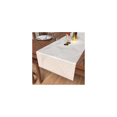 Chemin De Table 40x180 Cm Luxury Blanc, Par Soleil D'ocre