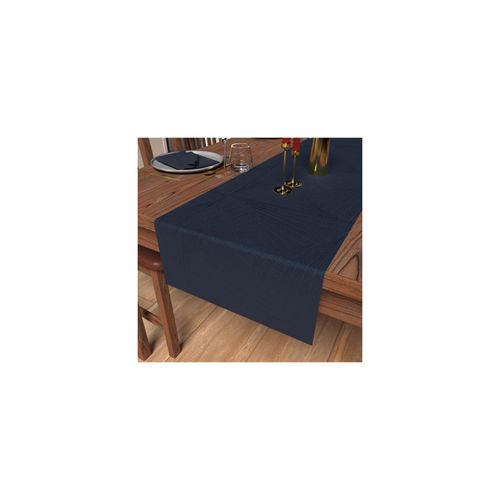 Chemin De Table 40x180 Cm Luxury Bleu Nuit, Par Soleil D'ocre