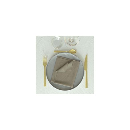 Lot De 3 Serviettes 45x45 Cm Luxury Champagne, Par Soleil D'ocre
