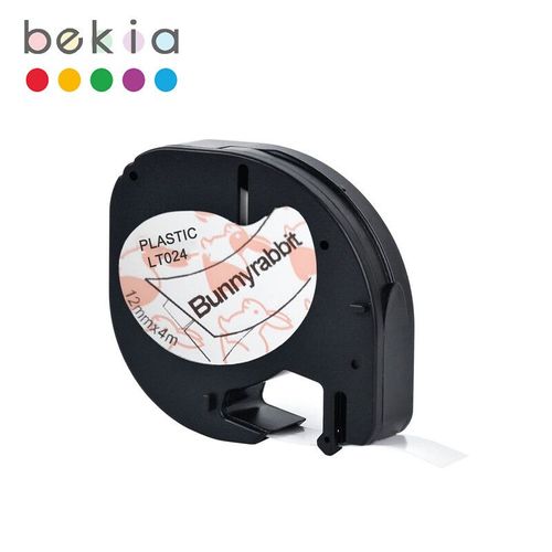 91201 91200 12mm * 4m Compatible DYMO LetraTag Ruban Plastique Papier Étiquette 12267 91202 pour LetraTag LT-100T LT-100H Étiqueteuse - Type Bunny Rabbit-12mm