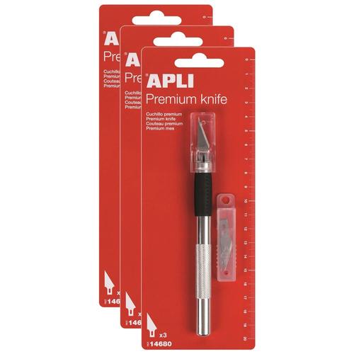 Apli Lot De 3 Scalpels Premium + 3 Lames