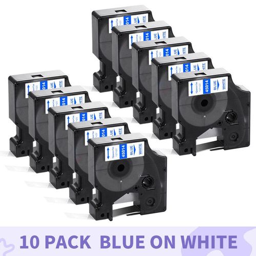 IBOQVZG-Étiqueteuse pour Dymo D1,Label Manager,Rubans,10PK,12mm,45010,45013,45018,45022,45021,LM,120P,160,210D - Type 10PK Blue on White-24mm