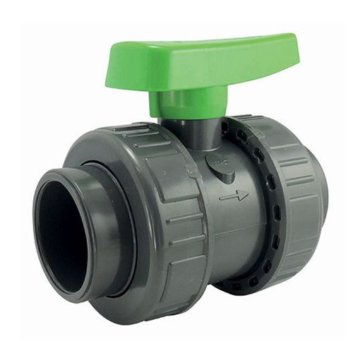 vanne PVC filetage 1 pouce 1/2 poigner verte