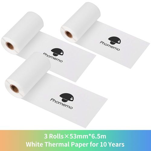 Phomemo-Papier Autocollant Thermique Imprimable,Étiquette Autocollante pour Imprimante,iPhone Photo,M02,M02S,M02 Pro - Type White 10 years