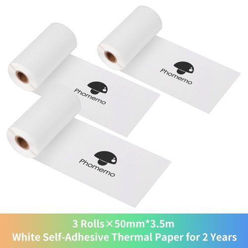 Phomemo-Papier Autocollant Thermique Imprimable,Étiquette Autocollante pour Imprimante,iPhone Photo,M02,M02S,M02 Pro - Type White 2 years