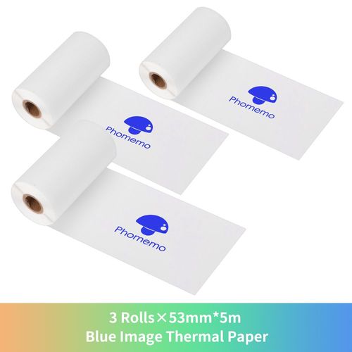 Phomemo-Papier Autocollant Thermique Imprimable,Étiquette Autocollante pour Imprimante,iPhone Photo,M02,M02S,M02 Pro - Type Blue Image