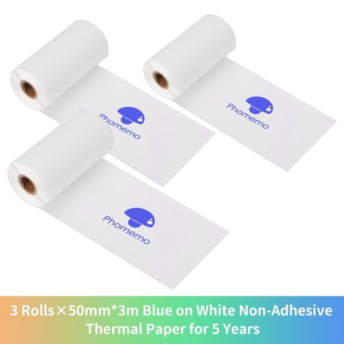 Phomemo-Papier Autocollant Thermique Imprimable,Étiquette Autocollante pour Imprimante,iPhone Photo,M02,M02S,M02 Pro - Type Blue on White