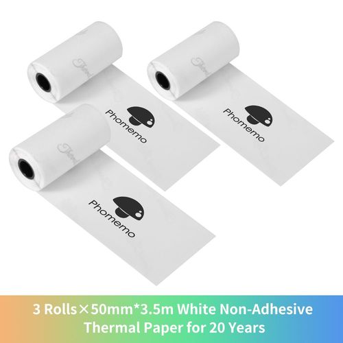 Phomemo-Papier Autocollant Thermique Imprimable,Étiquette Autocollante pour Imprimante,iPhone Photo,M02,M02S,M02 Pro - Type White 20 years