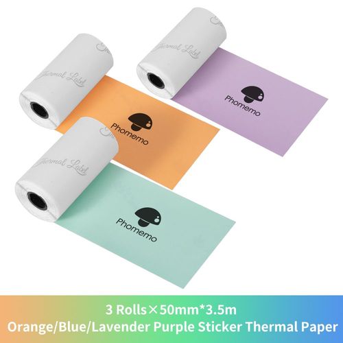 Phomemo-Papier Autocollant Thermique Imprimable,Étiquette Autocollante pour Imprimante,iPhone Photo,M02,M02S,M02 Pro - Type Orange Blue Lavender