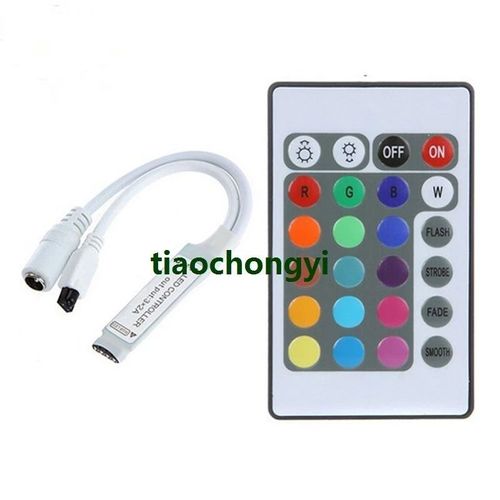Contrôleur de bandes lumineuses LED,variateur à distance IR,RVB,1 à 2,44 prédire,DC 12V,3528,5050 - Type 24key mini controlle #C