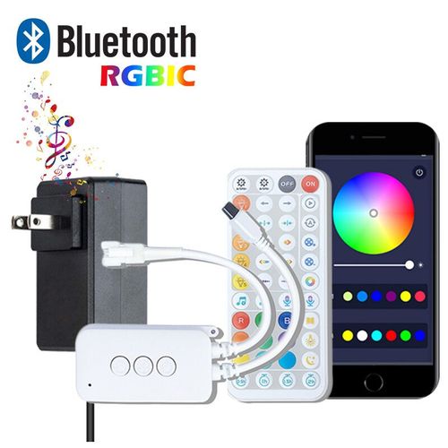 Contrôleur De Bande Led Rgbic Avec Adaptateur Secteur,Adaptateur D'alimentation,Contrôleur Adressable,Pipeline 12v,24v,3a,4a,5a - Type Bluetooth-12v4a