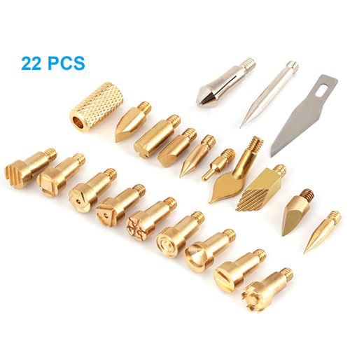 22 Pices Embouts De Sculpture Sur Bois Rglable Fer  Souder Sculpture Pyrogravure Outil De Combustion Du Bois Embouts De Soudage Kit Ensemble