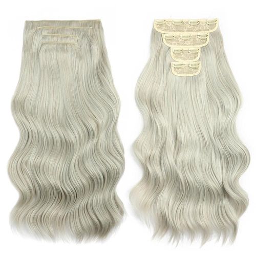 22 Pouces Extensions Capillaires Synthtiques Ondules Bio  Clips,22 Pouces,4 Pices/Lot,220g,Blondes,Tte Complte,Rsistantes  La Chaleur,Pour Femmes
