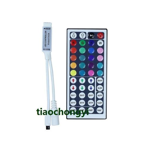 Contrôleur de bande LED avec variateur à distance IR,RVB,boîte de contrôle,1 à 2,DC12V,44 prédire,3528,5050 - Type 44key mini controlle