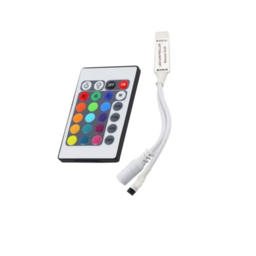 Contrôleur de bande lumineuse LED RVB IR,variateur à distance IR,24/44,3528,5050,1 à 2,DC 12V - Type 24key mini controll