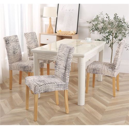 Juste De Chaise De Salle À Manger Imprimée Élastique,Housse De Siège De Cuisine Moderne,Housse De Chaise Commandée Pour Banquet,Fête De Mariage,Perfecto