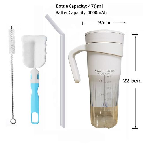 SmUnvétérans wn ie-Extracteur électrique de jus de fruits orange avec paille,mélangeur portable,bouteille fraîche,centre commercial,Ju479,470ml - Type White