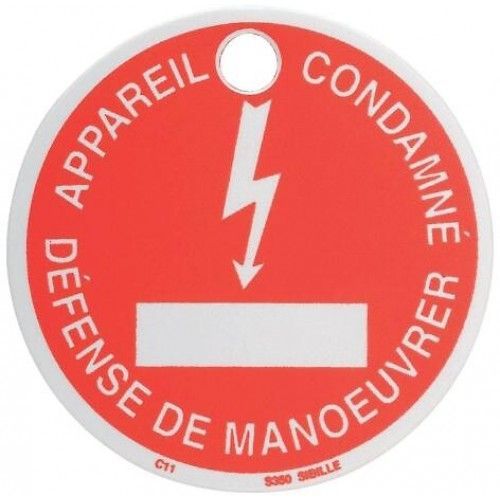Macaron signalétique pour cadenas de condamnation - aluminium - CAD-60C SAM OUTILLAGE
