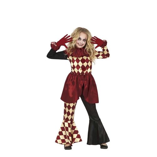 Déguisement Clown Effrayant À Carreaux Fille