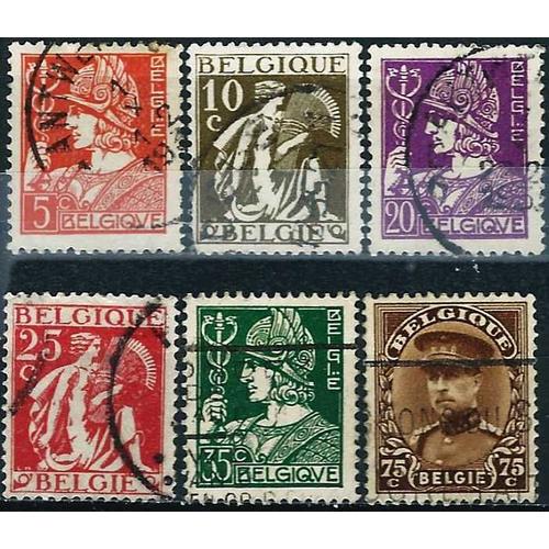 Belgique 1932, Série Courante, Beaux Timbres Yvert 336 338 340 Commerce, 337 339 Agriculture, Et 340 Portrait Roi Albert 1er, Obliteres, Tbe -