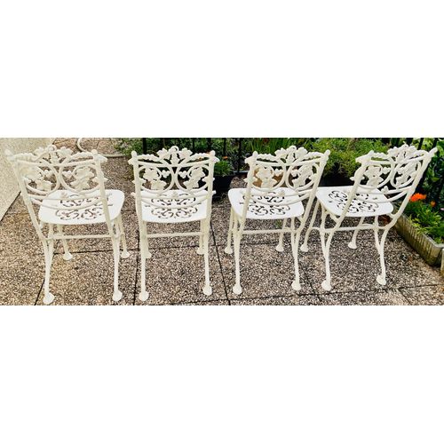 Lot Piètement Table Jardin Et Chaises (4) Fonte Alu. Blanc Motif Lierre + Plateau Marbre Poli Glacis Bleu Baltique + Parasol Forain Toile Orange/Vert Mât Métal + Mât Métal Pied 3 Branches (Noirs)